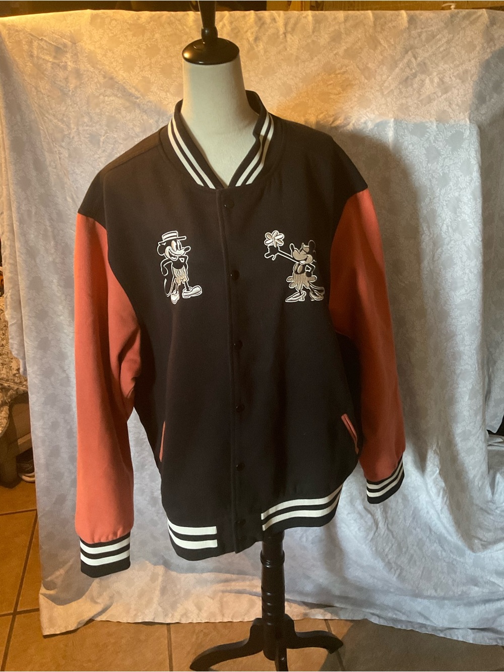 Disney Parks Mickey & Minnie Mouse Varsity Jacket